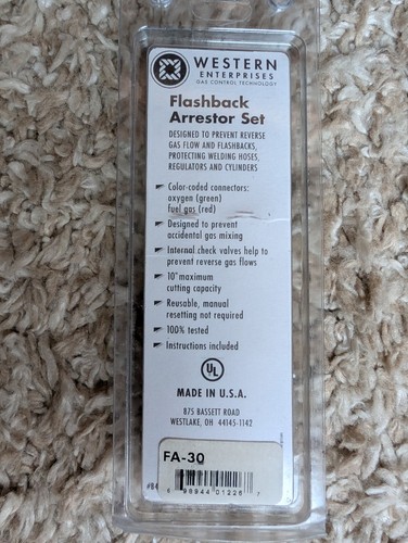 Western Enterprises FA-30 Flashback Arrestor Set Regulator Style - photo 2