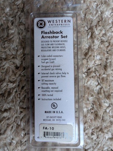 Western Enterprises FA-10 Flashback Arrestor Set Torch Style - photo 2