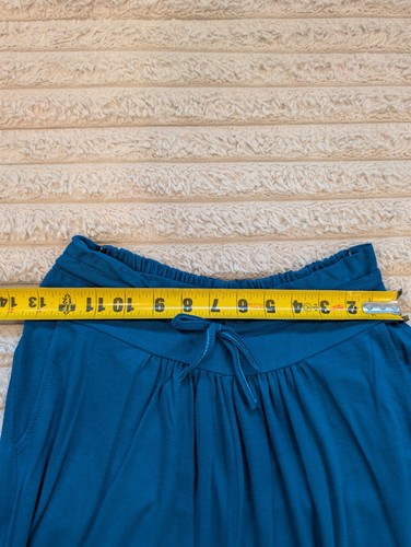 Women's Wide Leg Lounge Pants Blue Drawstring Elastic Waist Pock - photo 3