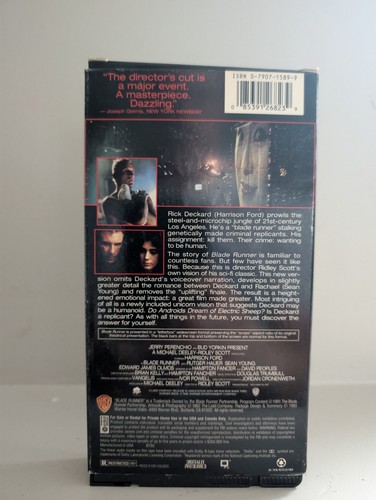 Blade Runner Director's Cut VHS Special Widescreen Harrison Ford - photo 2