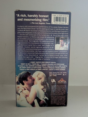 Raging Bull VHS Robert De Niro Martin Scorsese MGM UA Home Video - photo 3