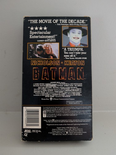 Batman 1989 VHS Warner Home Video Tested Michael Keaton - photo 4