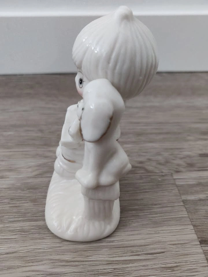 Girl and Puppy Dog Reading on a Bench Figurine - photo 4