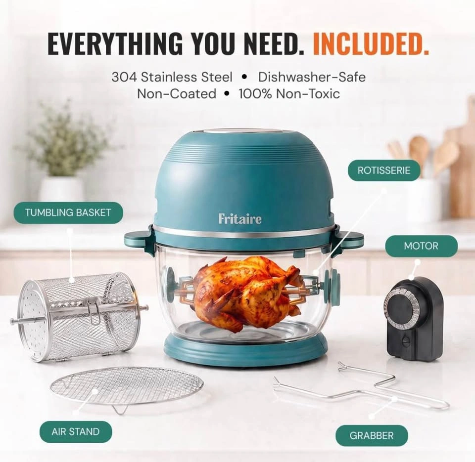 Non-Toxic Air Fryer - Glass AirFryer 5 Quart, 9-in-1 Functions - photo 4
