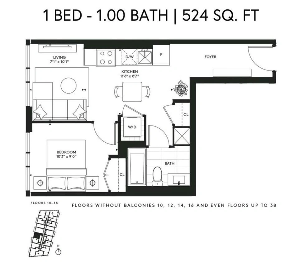 1 Bed 1 Bath - Apartment - photo 2