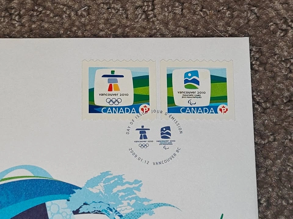 First Day Covers FDC Vancouver 2010 Olympic & Paralympic Emblem - photo 2