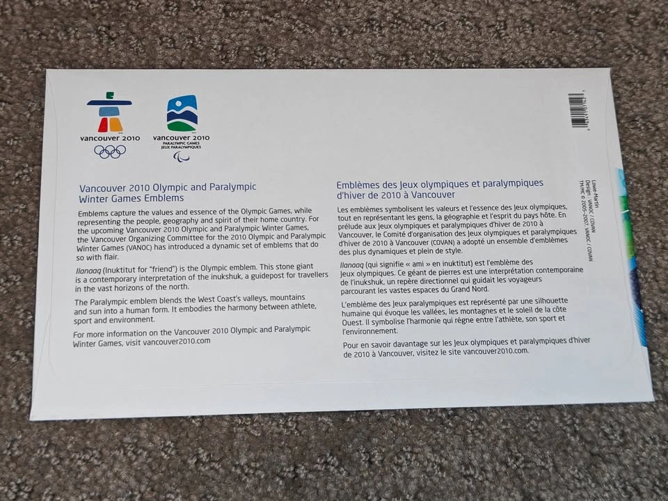 First Day Covers FDC Vancouver 2010 Olympic & Paralympic Emblem - photo 5