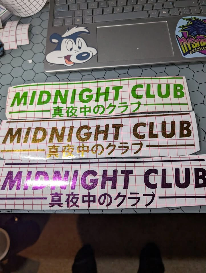 Midnight Club JDM Vinyl Banner Decal – Japanese Katakana