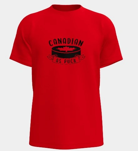 Canadian As Puck Hockey T-Shirt - Funny Canada Hockey Tee - photo 2