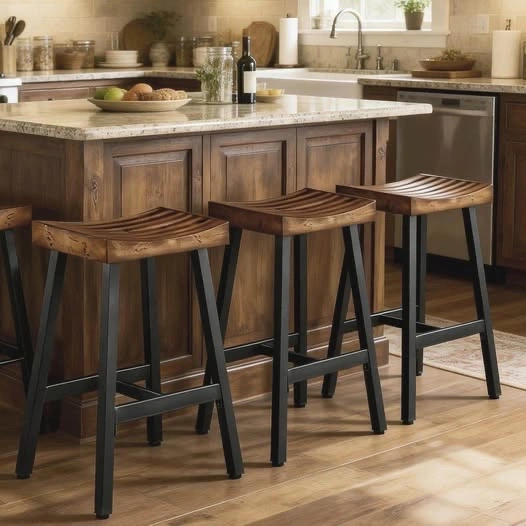 NEW Set of 3 solid wood Bar Stools 25" - Delivery Available - photo 5