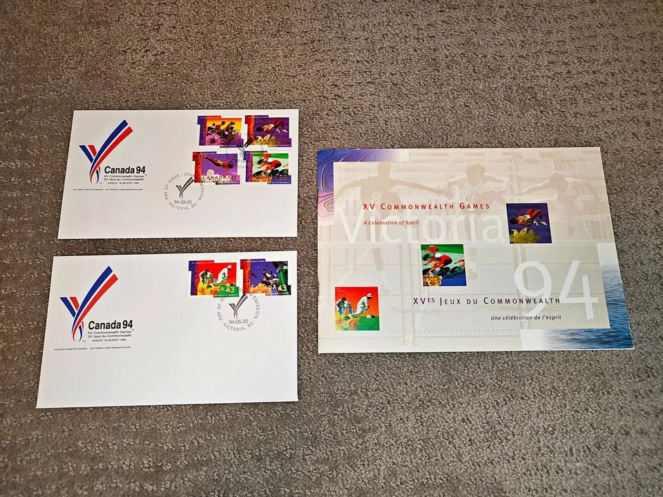1994 Victoria XV Commonwealth Games Booklet & First Day Covers