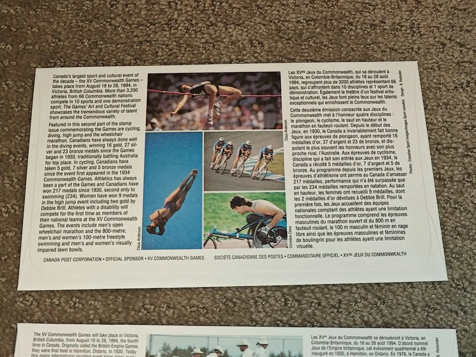 1994 Victoria XV Commonwealth Games Booklet & First Day Covers - photo 5