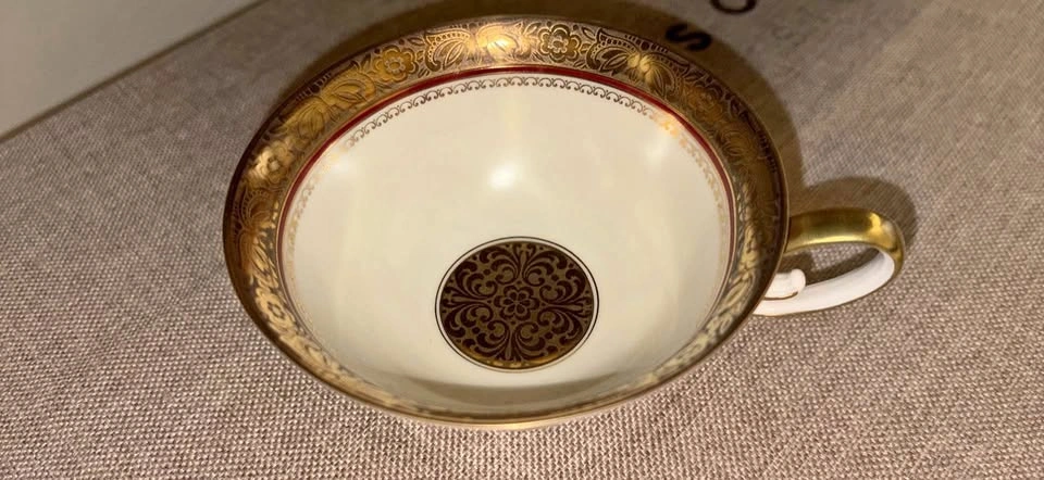 Vintage Tirschenreuth Bavaria Porcelain Teacup with Gold Trim