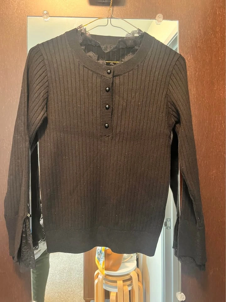 Black knit top from Korea Size: XS-S - photo 5