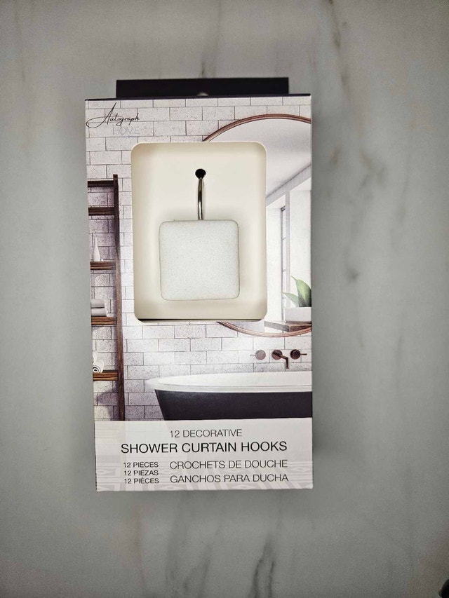 Shower Curtain Hooks Set of 12