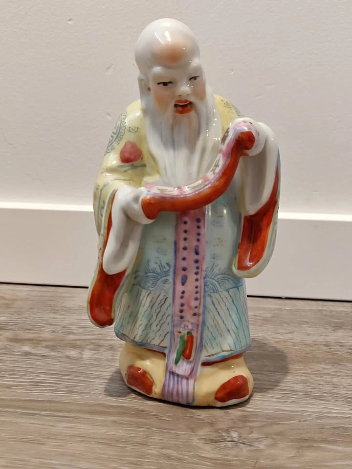 Sau (Shou Xing) God of Longevity Scroll Reading Figurine