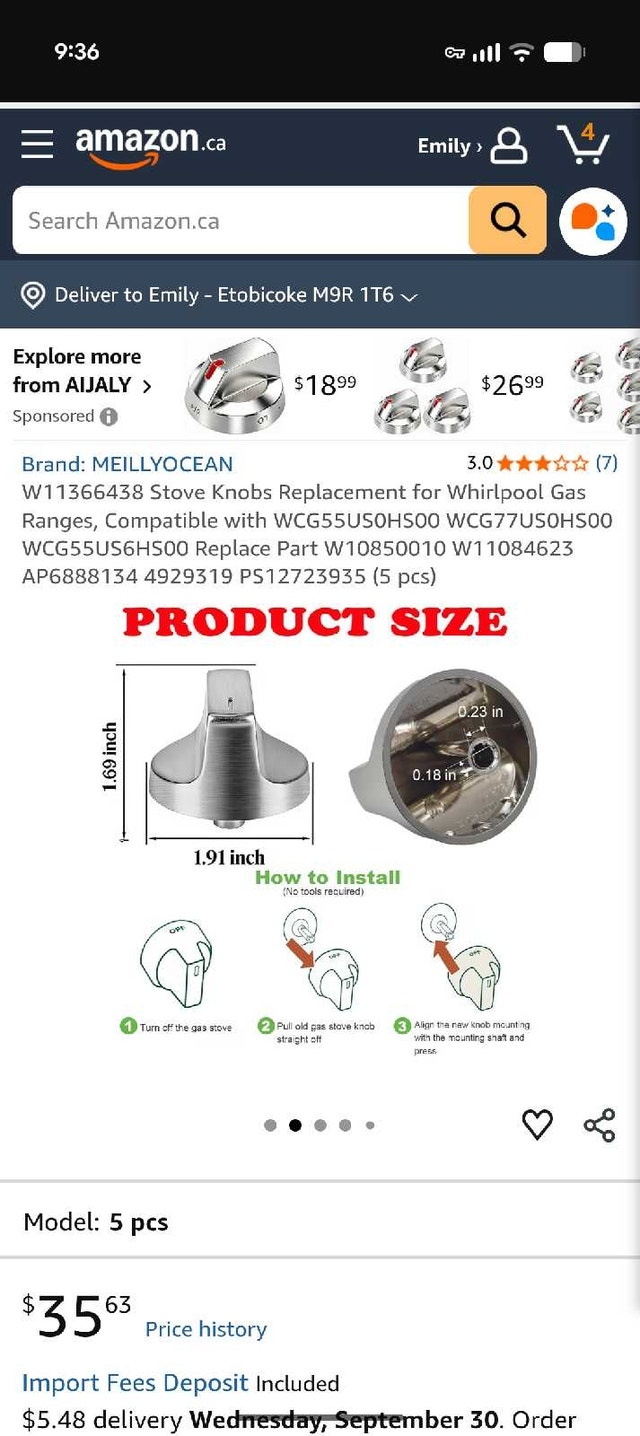 Replacement Stovetop Knob - photo 2