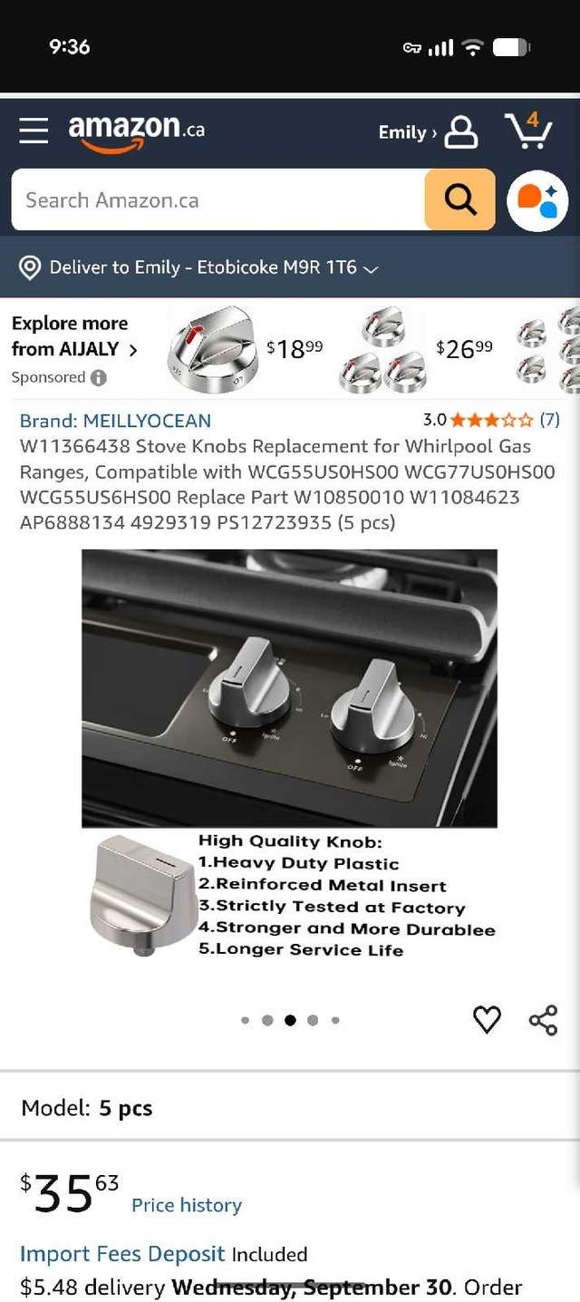 Replacement Stovetop Knob - photo 5