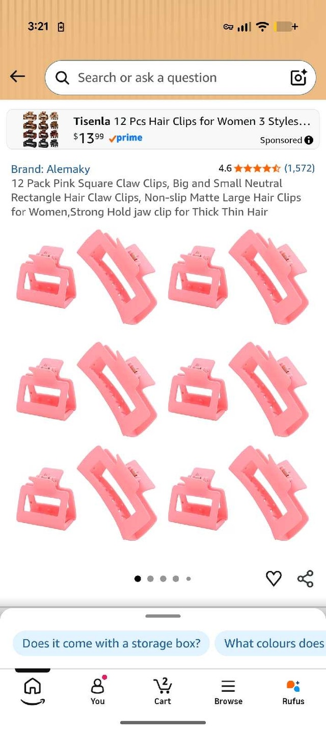 12 Pack Pink Hair Claw Clips
