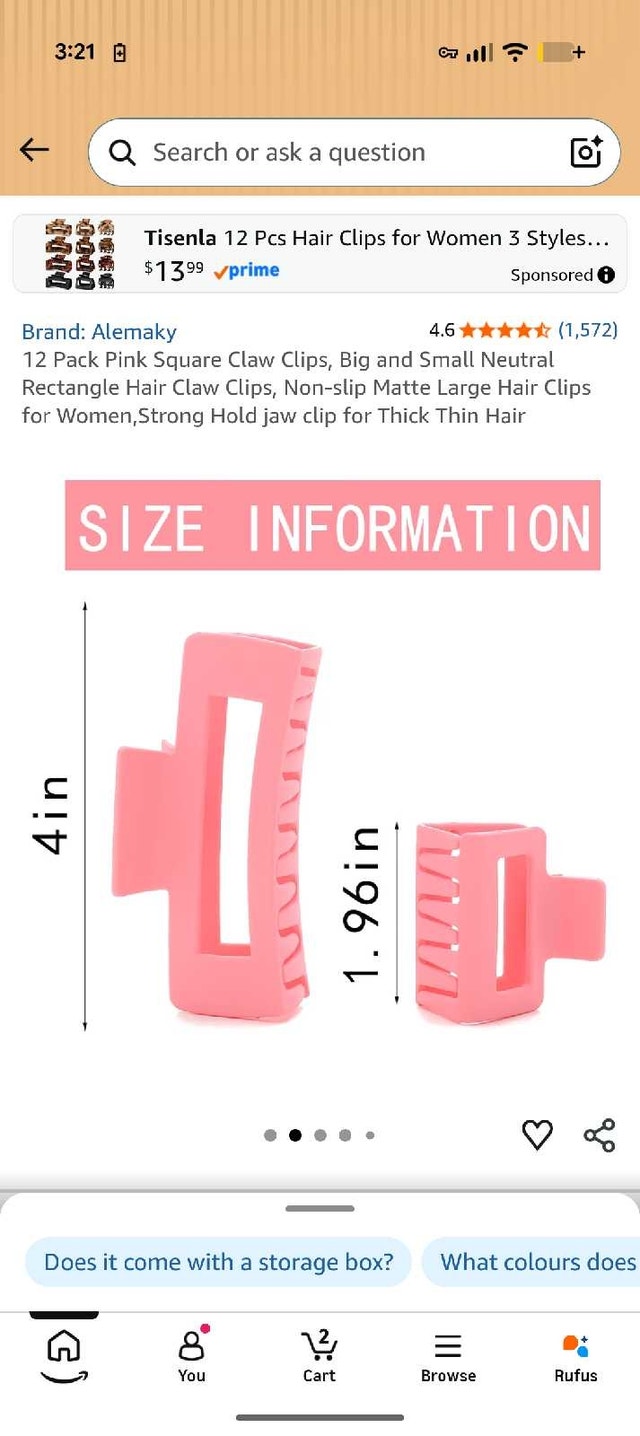 12 Pack Pink Hair Claw Clips - photo 4