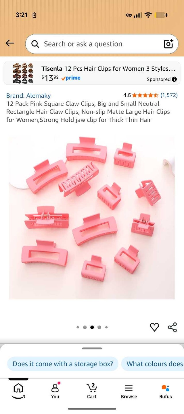 12 Pack Pink Hair Claw Clips - photo 5