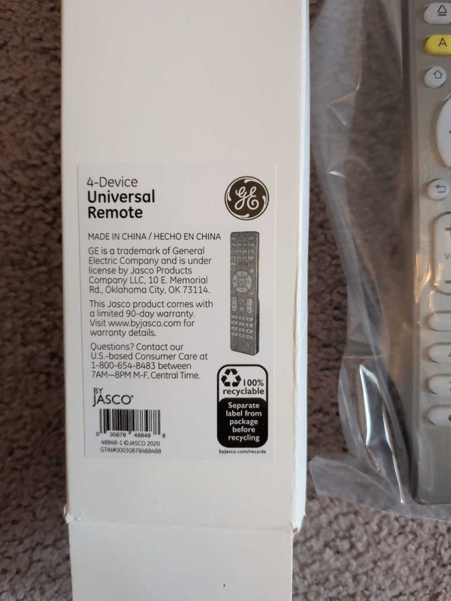 GE 4-Device Universal Remote Control - photo 2