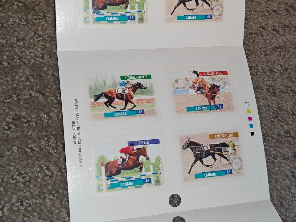Stamp Booklet - 1999 Canada Post Canadian Horses Stamps - photo 3