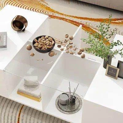 Modern White High Gloss LED Coffee Table - photo 3