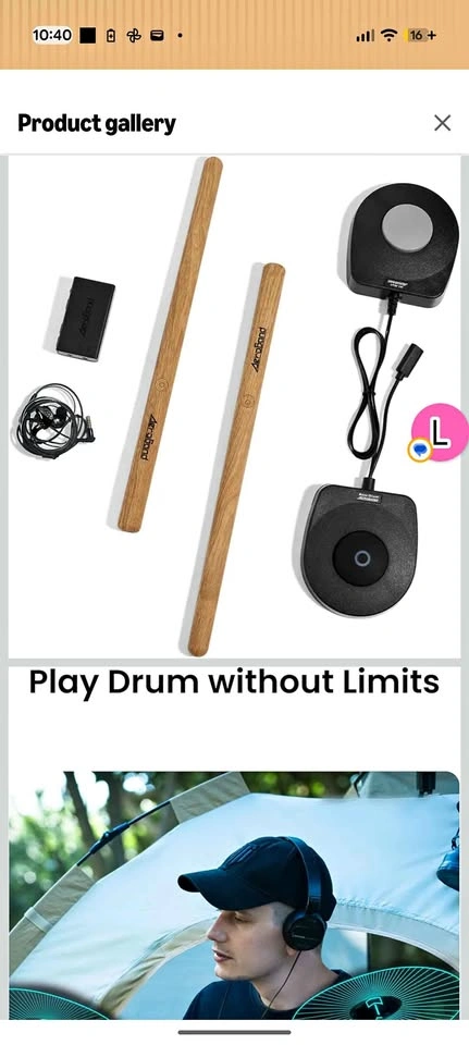 Aeroband Virtual Drum Kit Electronic Drumsticks