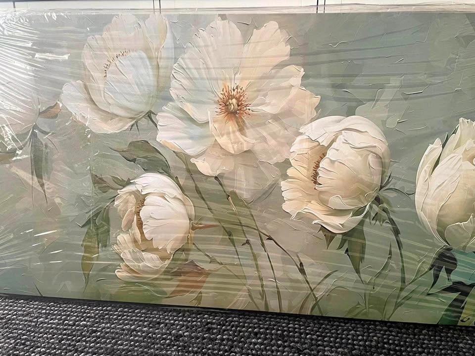 Painting Blooming White Flowers 28x57”