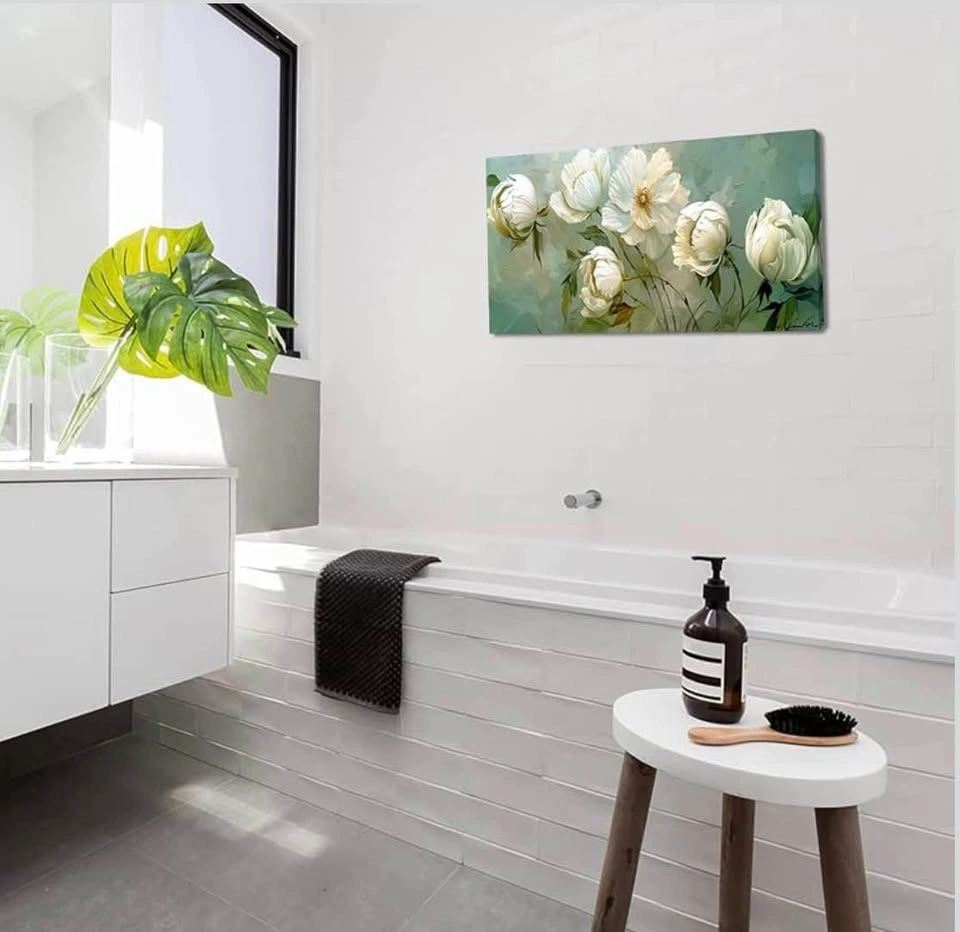 Painting Blooming White Flowers 28x57” - photo 3