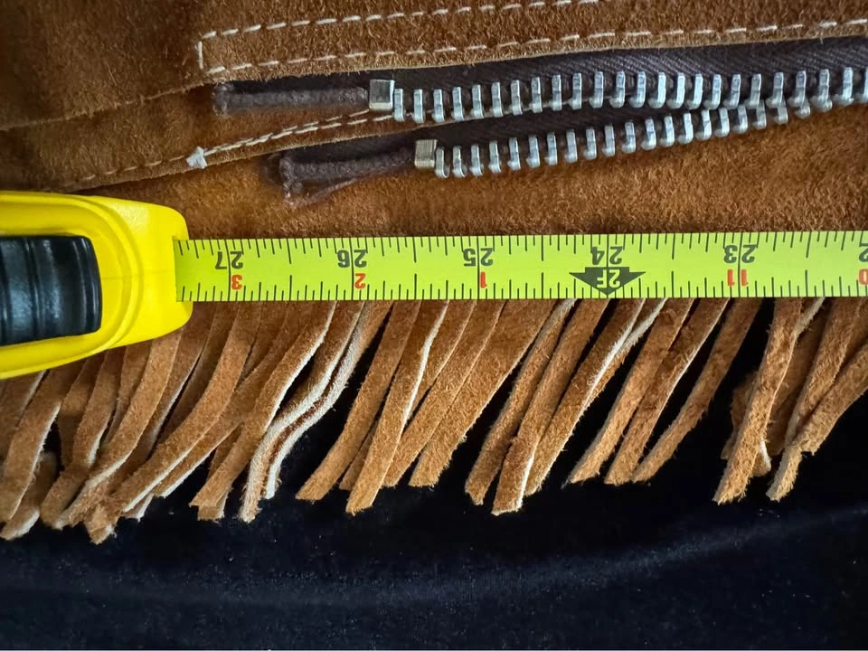 Vintage Brown Suede Leather Western Riding Chaps with Fringe - photo 5