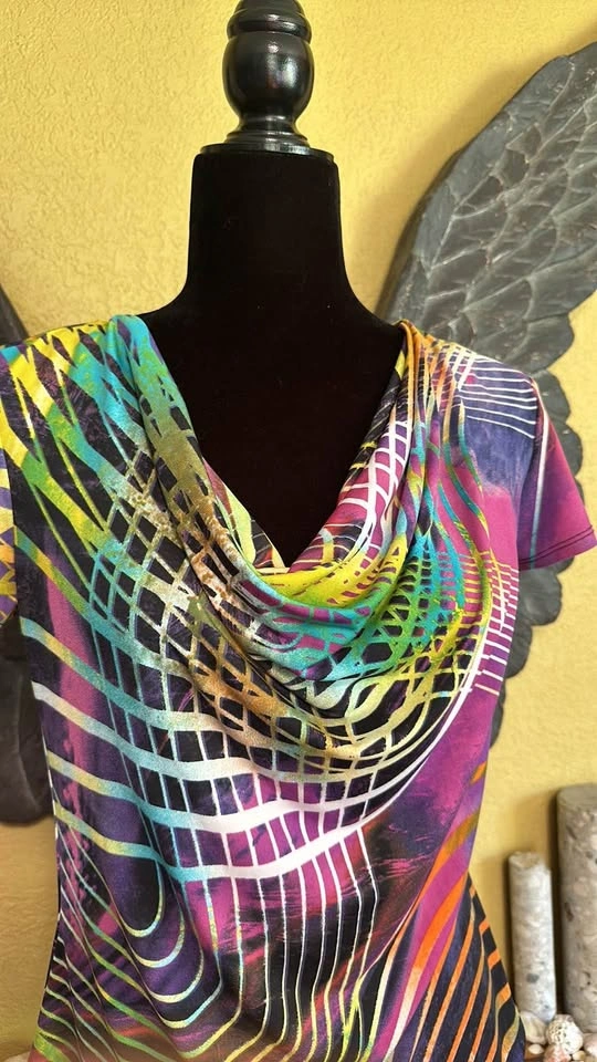 Frank Lyman Slouch Front Colourful Striped Tee Shirt - photo 2