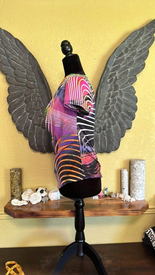 Frank Lyman Slouch Front Colourful Striped Tee Shirt - photo 4