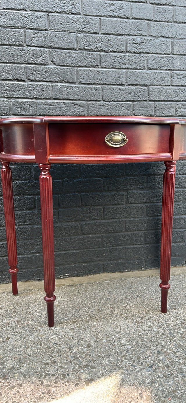 Vintage Half Moon Console Table - photo 2