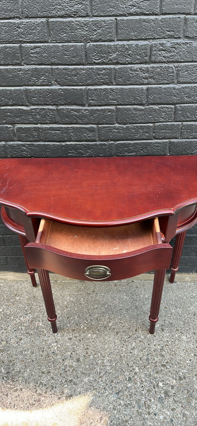 Vintage Half Moon Console Table - photo 3