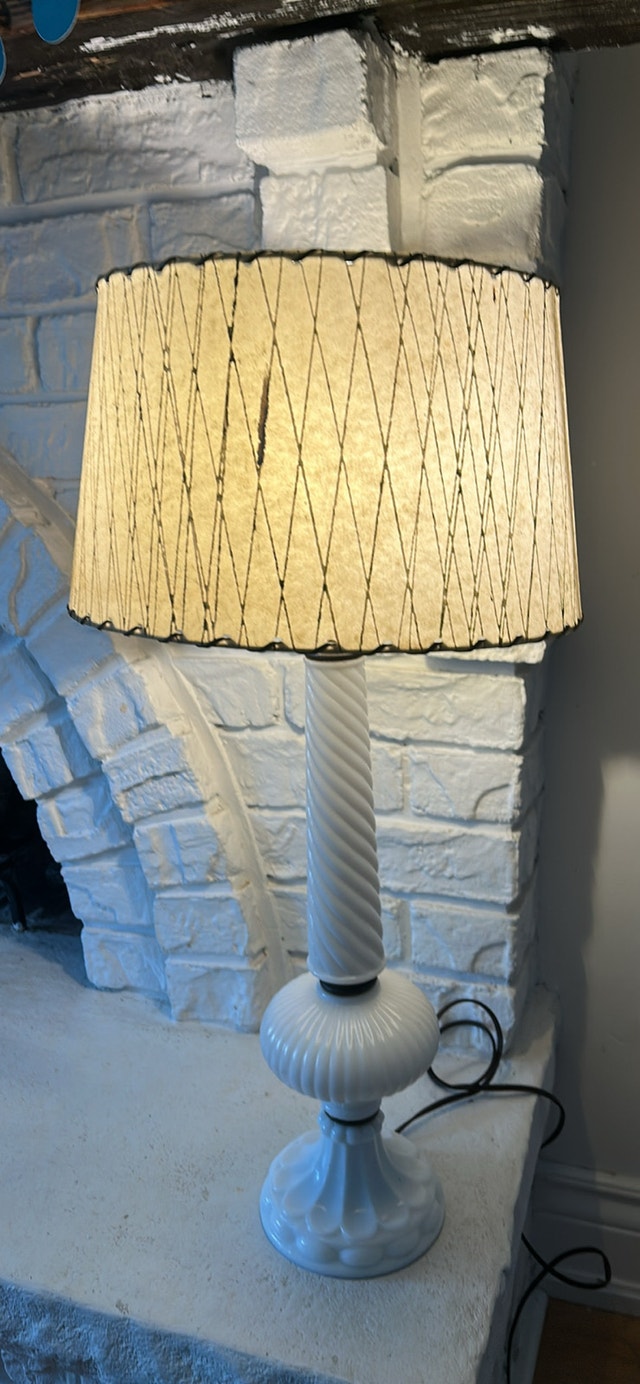 Milk Glass Table Lamp