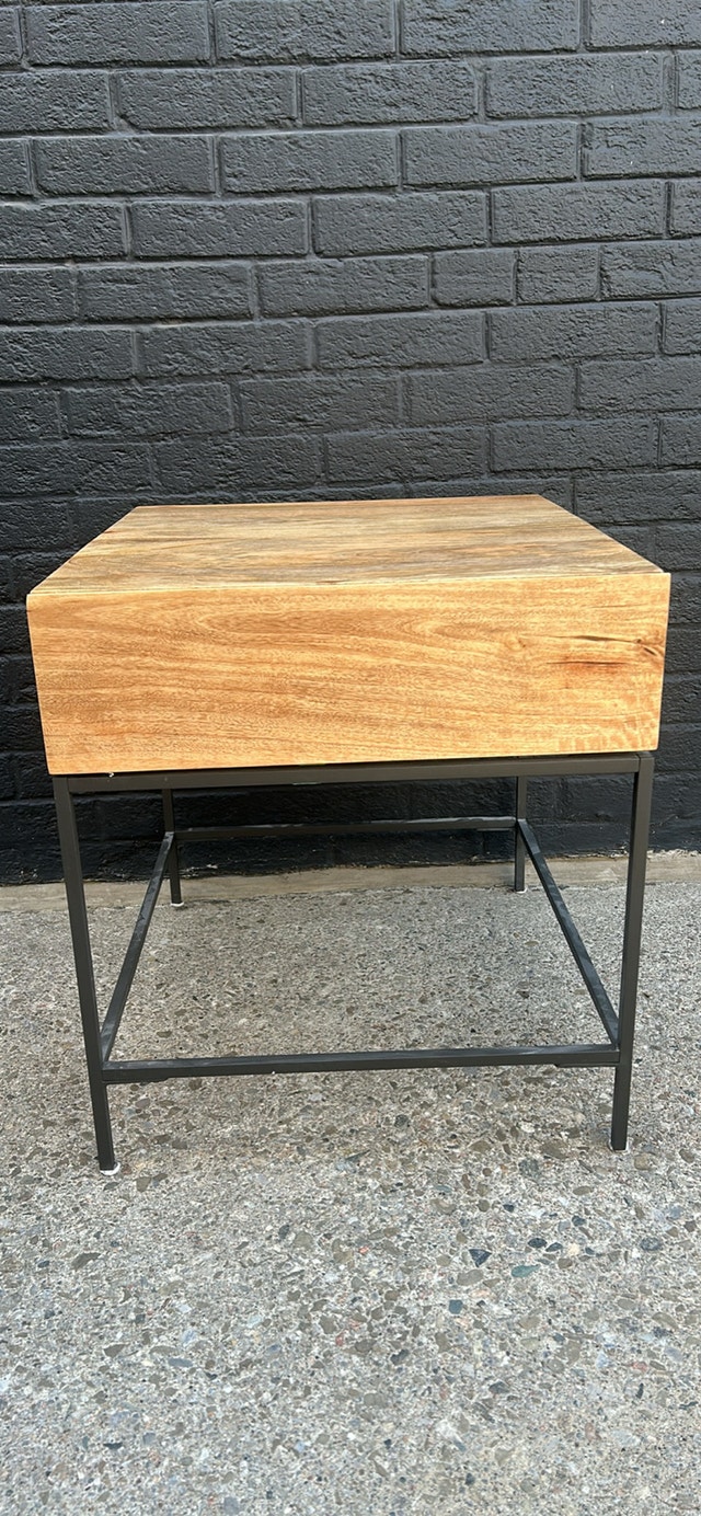 West Elm Industrial Wood Side Table