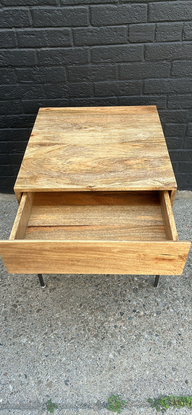 West Elm Industrial Wood Side Table - photo 2
