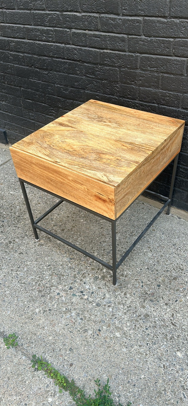 West Elm Industrial Wood Side Table - photo 3