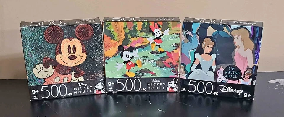 3 Disney 500pc Jigsaw Puzzles