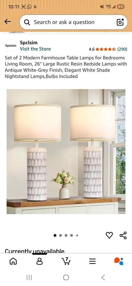 Spclsim Set of 2 Modern Farmhouse Table Lamps TL401B
