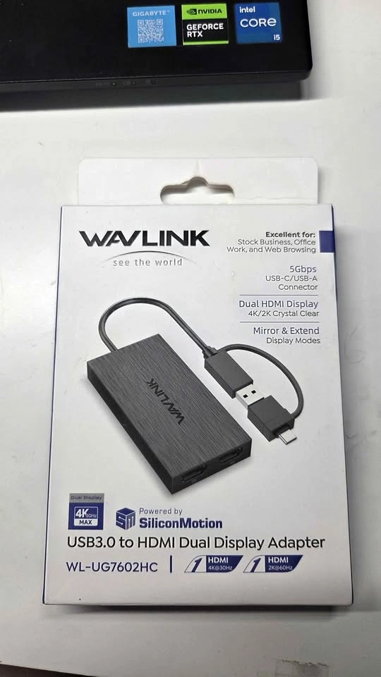 WAVLINK USB 3.0 to Dual HDMI Adapter WL-UG7602HC