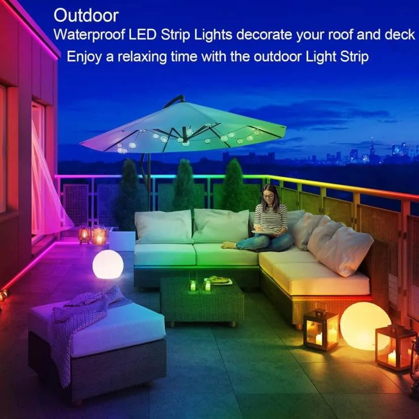 400ft Outdoor LED Strip Lights Waterproof with App image indicator(2)