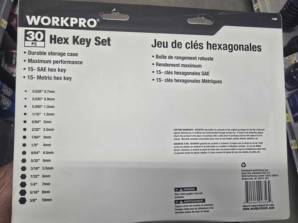 WORKPRO 30-Piece Hex Key Set 7106 - photo 2