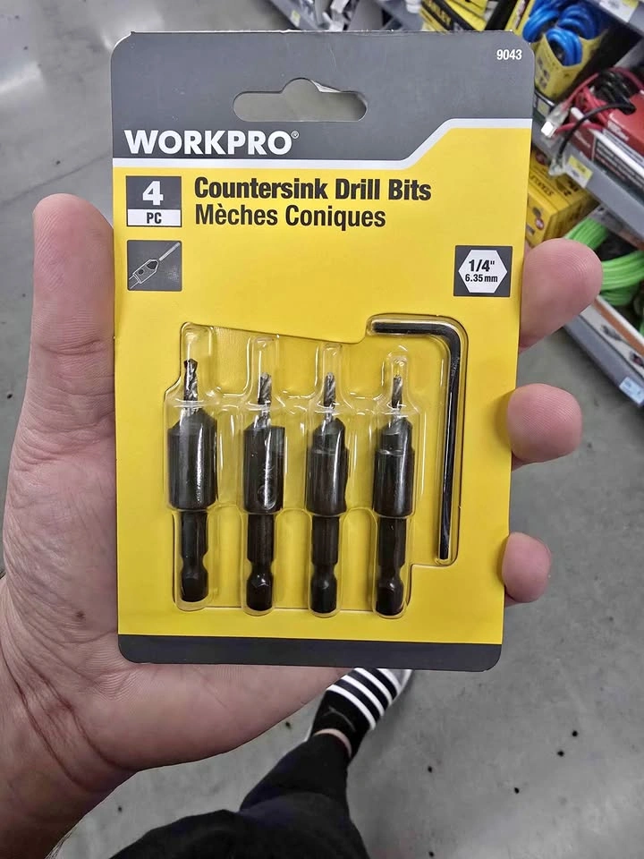 WORKPRO 4-Piece Countersink Drill Bit Set 9043