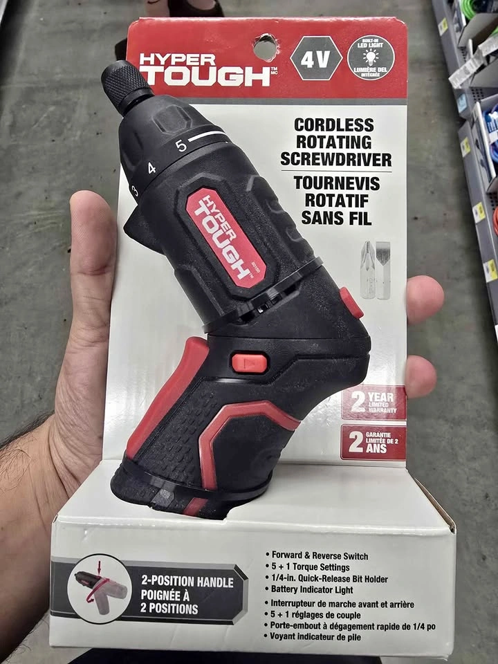 Hyper Tough 4V Cordless Rotating Screwdriver