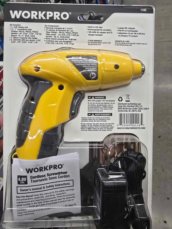WORKPRO 4.8V Cordless Screwdriver 25-Piece Set - photo 2