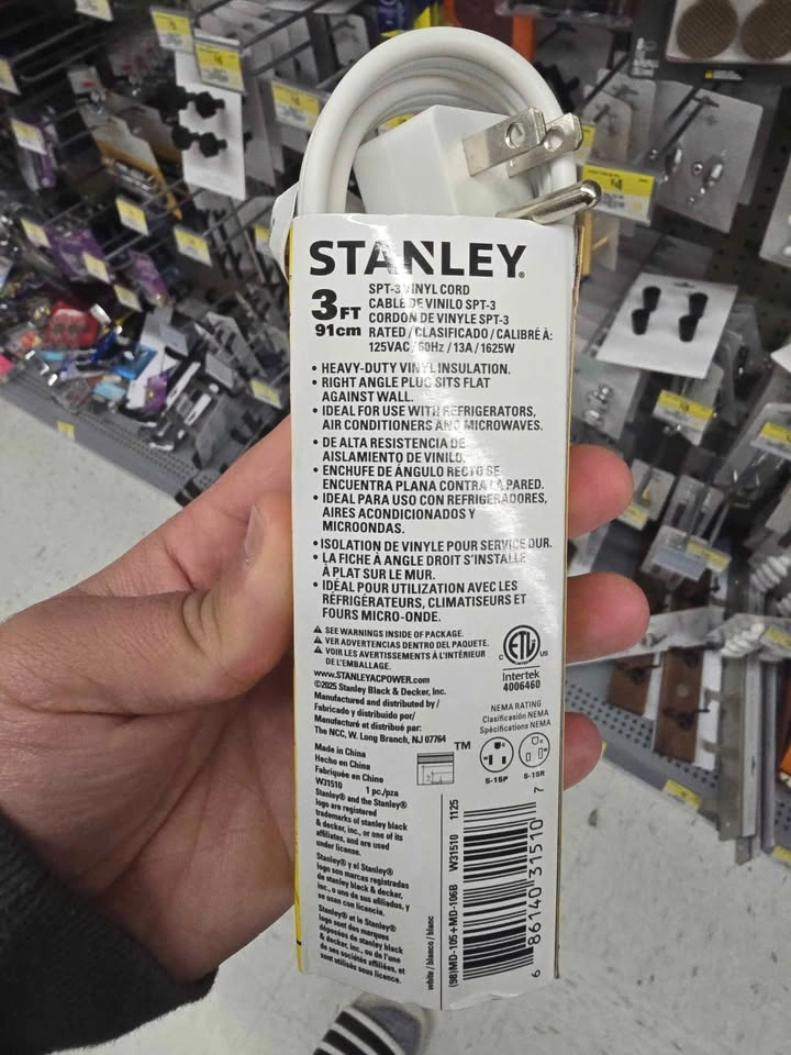 Stanley 3ft Appliance Extension Cord W31510 - photo 2