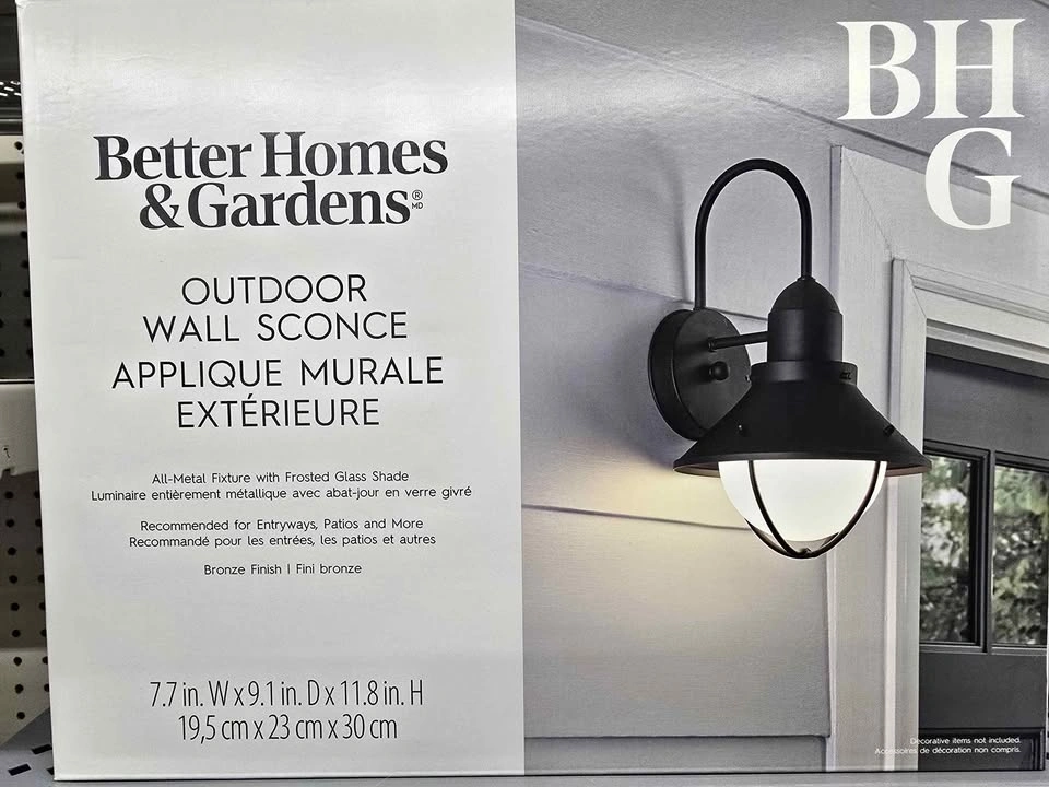 Better Homes & Gardens Bronze Outdoor Wall Sconce